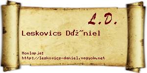 Leskovics Dániel névjegykártya