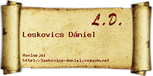 Leskovics Dániel névjegykártya