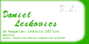 daniel leskovics business card